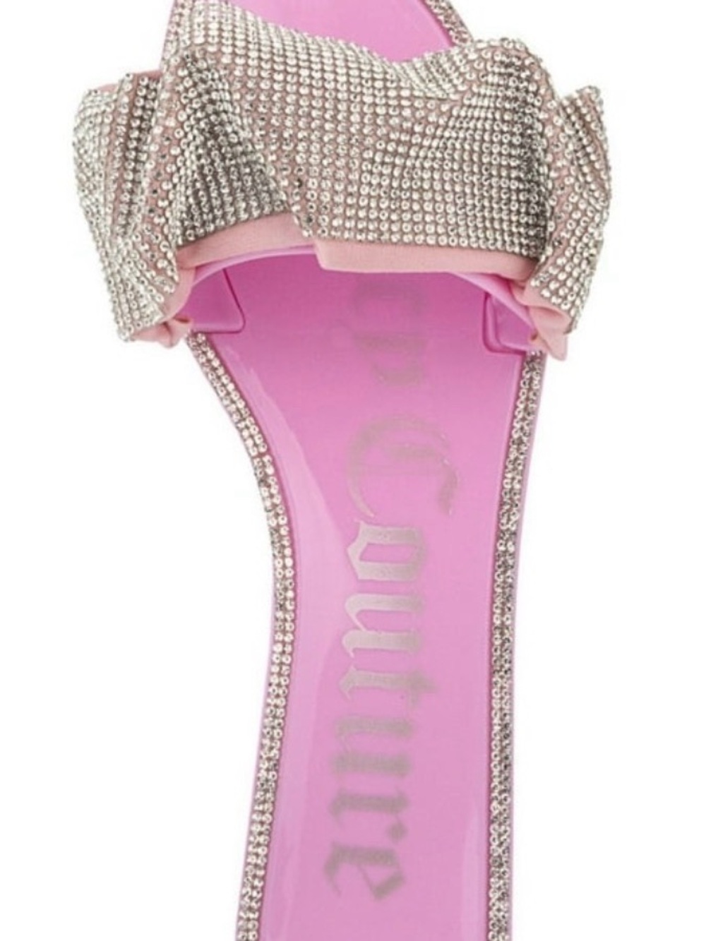 Juicy Couture Pink Rhinestone Bow Slide